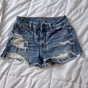 American Eagle Outfitters Ripped Blue Jean Shorts